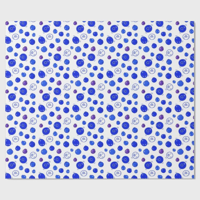 Blaubeermuster Geschenkpapier (Flach)