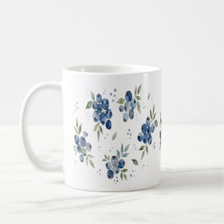 Blaubeermuster im Wasserfarblook – Süße botanische Kaffeetasse