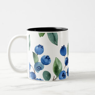 Blaubeermuster Zweifarbige Tasse
