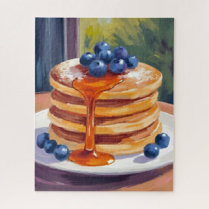 Blaubeerpfannkuchen   Ölmalerei