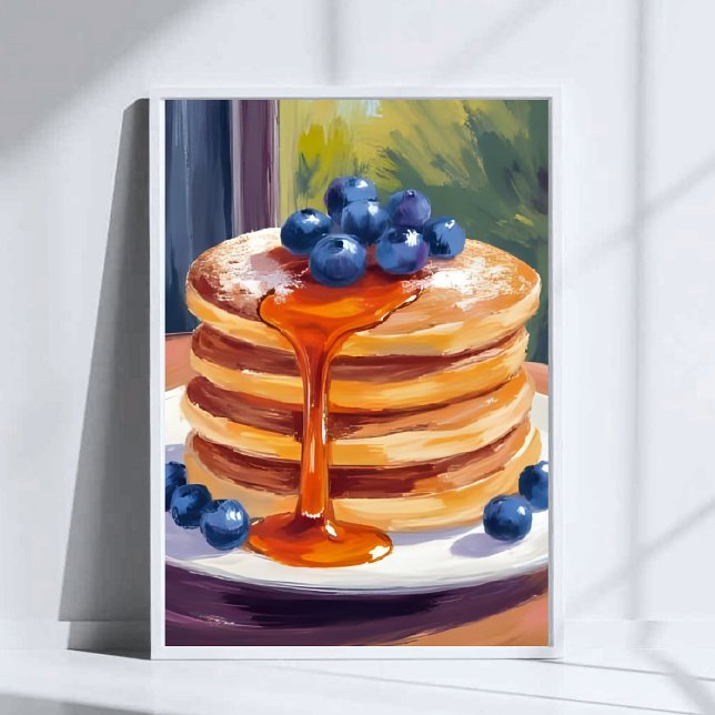 Blaubeerpfannkuchen | Ölmalerei Kunst Poster (Von Creator hochgeladen)