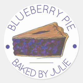 Blaubeerteisenscheibe, hausgemacht mit Liebe gebac Runder Aufkleber