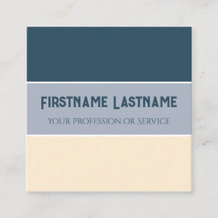 Blaubeige Streifen harmonische Farbpalette QR-Code Quadratische Visitenkarte