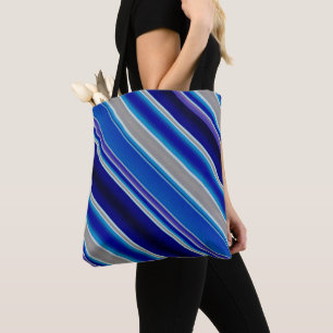 Blaubeige und Lavendelstreifen Tasche