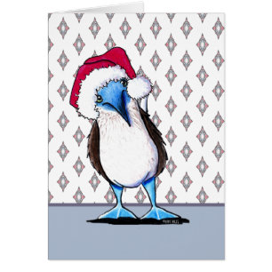 Blaubeiniger Vogel Weihnachtskarte