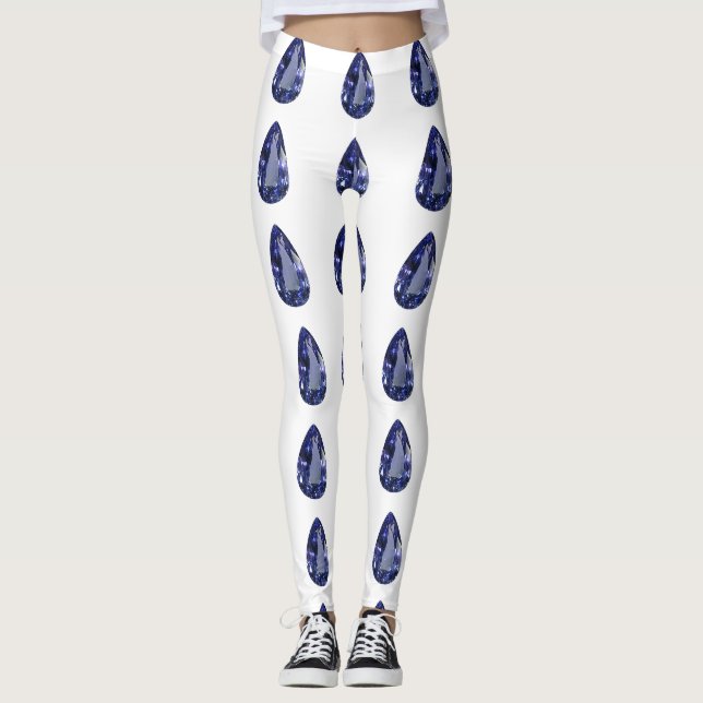 Blaubirnenmuster Leggings (Vorderseite)