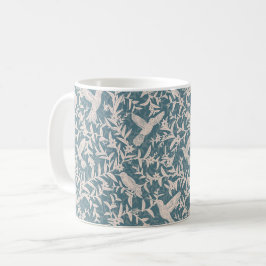 Blaublättrige Blätter von Hummingvögeln Kaffeetasse