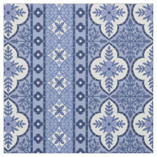 Blaublauer Böhmischer-Design Baumwolle-Twill Stoff