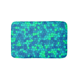 Blaublaugrünes Buntglas-Muster Badematte