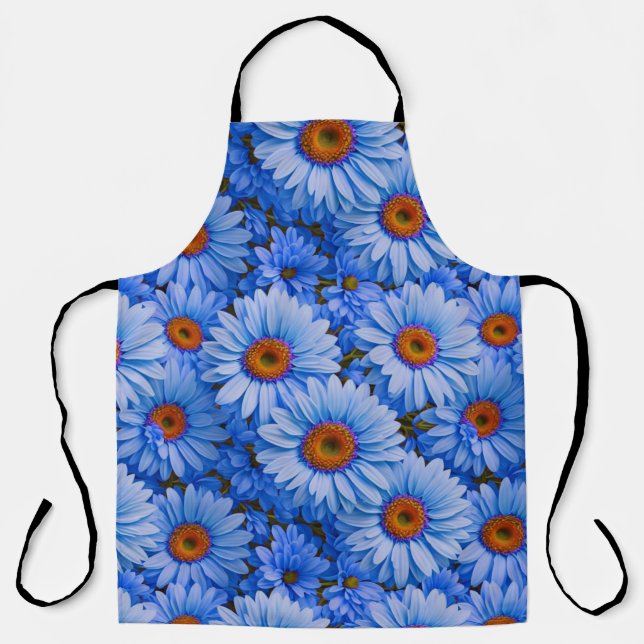 Blaubläuliche Sonnenblumen Blaue Gänse Muster Schürze (Vorderseite)