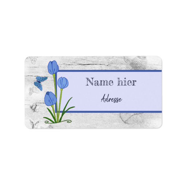 Blaublume Adraufkleber Adressaufkleber (Vorne)