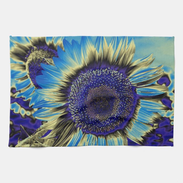 Blaublume Geschirrtuch (Horizontal)