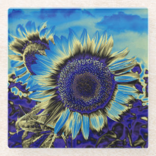 Blaublume Glasuntersetzer