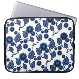 Blaublumen, blaue Blätter, BlumenFolkloreblumen Laptopschutzhülle