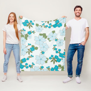 Blaublumen, Blumenmuster, Muster der Blume Fleecedecke