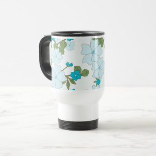 Blaublumen, Blumenmuster, Muster der Blume Reisebecher