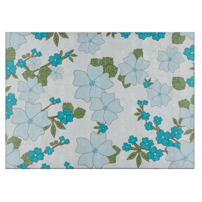 Blaublumen, Blumenmuster, Muster der Blume Schneidebrett (Vorderseite)