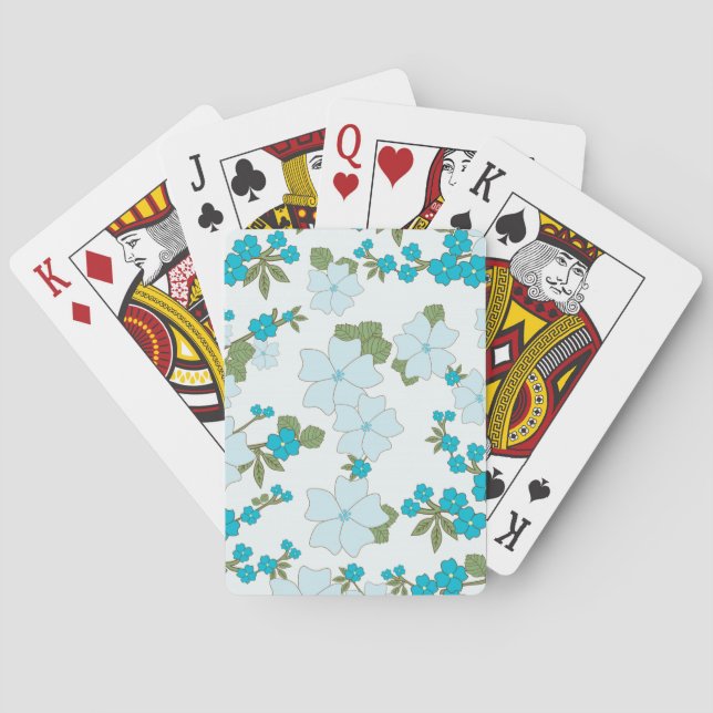 Blaublumen, Blumenmuster, Muster der Blume Spielkarten (Rückseite)