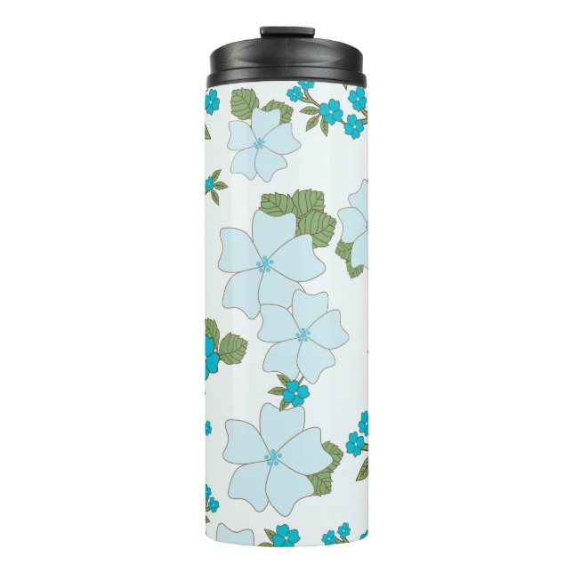 Blaublumen, Blumenmuster, Muster der Blume Thermosbecher (Vorderseite)