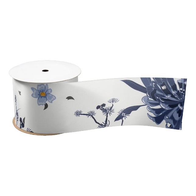 Blaublumen Satinband (Spule)