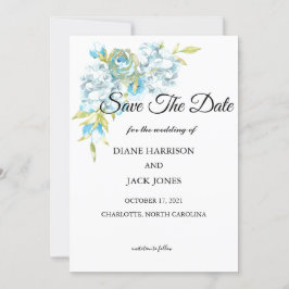 Blaublumen Save the Date Hochzeit Einladung