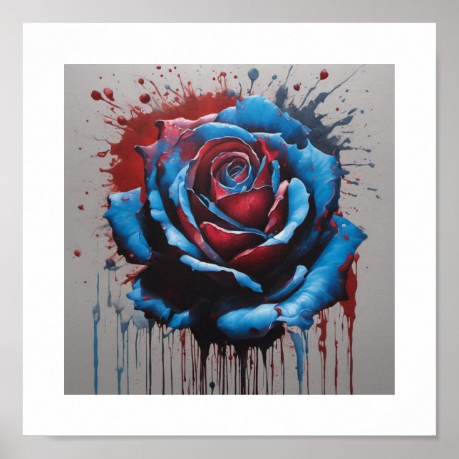 Blaublut-Moon-Rose-Poster Poster (Vorne)