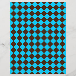 Blaubraune Diamant-Schachbrett-Muster Briefbogen