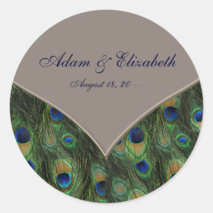 Blaubraune Gastgeschenk Hochzeit Runder Aufkleber