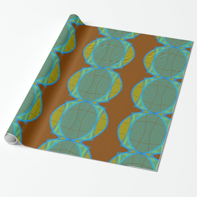 Blaubraune moderne geometrische Abstrakte Muster Geschenkpapier (Ungerollt)