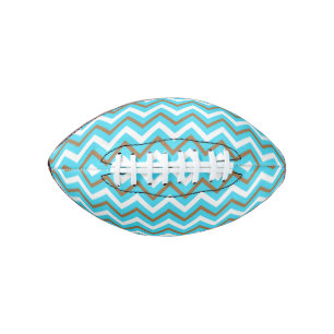 Blaubraune Zig Zag Lines Geometric Sea Waves Football