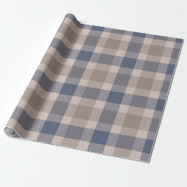 Blaubrauner Tartan Kariertes Muster Geschenkpapier