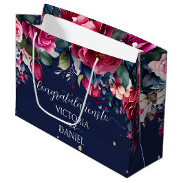 Blauburgund-Rosenbraun Große Geschenktüte