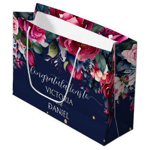 Blauburgund-Rosenbraun Große Geschenktüte