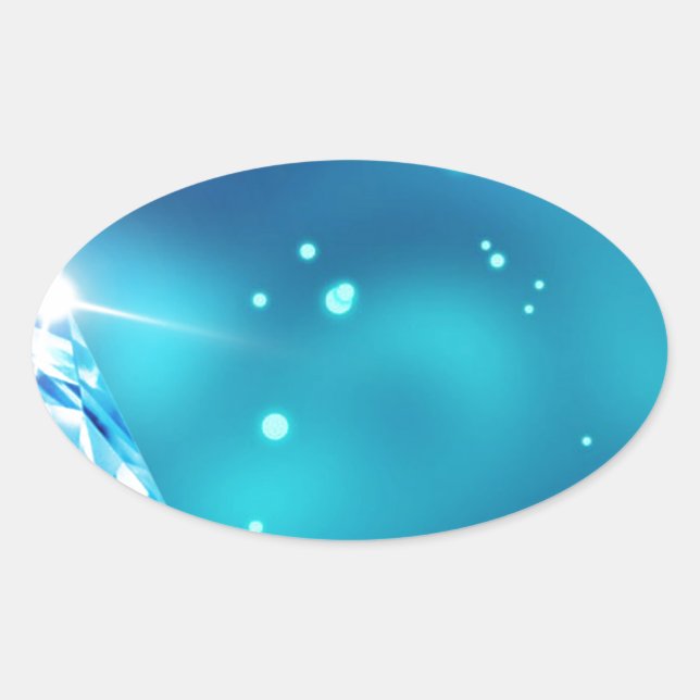 Blaudiamant Ovaler Aufkleber (Vorderseite)