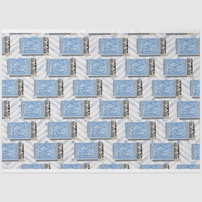 Blaudosen für Sardinen Seidenpapier (Vorderseite)