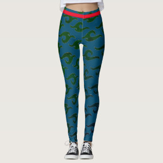 BLAUDRUCKTE LEGGINGS JAPANISCHE WASSERMUSTER