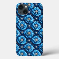 Blaue 3D-Rose