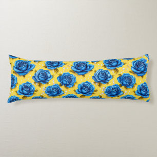 Blaue 3D-Rosen Seitenschläferkissen