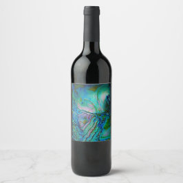 Blaue Abalone-Motiv Weinetikett