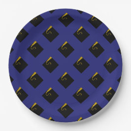 Blaue Abschlussfeier-Papierteller Pappteller