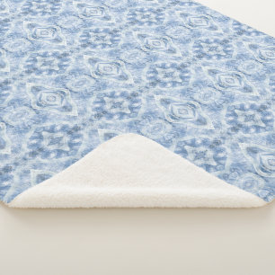Blaue abstrakte Aquarellkunst Sherpadecke