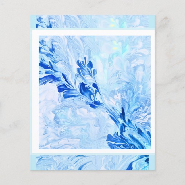 Blaue Abstrakte Blume (Vorderseite)