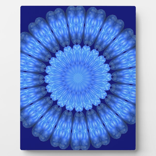 Blaue abstrakte Blume Fotoplatte (Vorderseite)