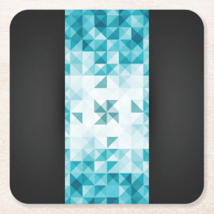 Blaue abstrakte geometrische Hintergrund-Schablone Rechteckiger Pappuntersetzer