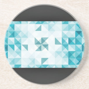 Blaue abstrakte geometrische Hintergrund-Schablone Sandstein Untersetzer