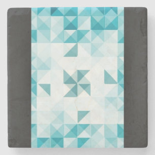 Blaue abstrakte geometrische Hintergrund-Schablone Steinuntersetzer