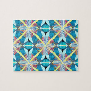Blaue Abstrakte geometrische Kaleidoskopie