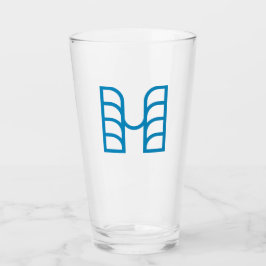 Blaue abstrakte geometrische M Glas