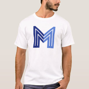 Blaue abstrakte geometrische M  T-Shirt