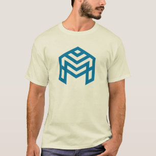 Blaue abstrakte geometrische M T-Shirt